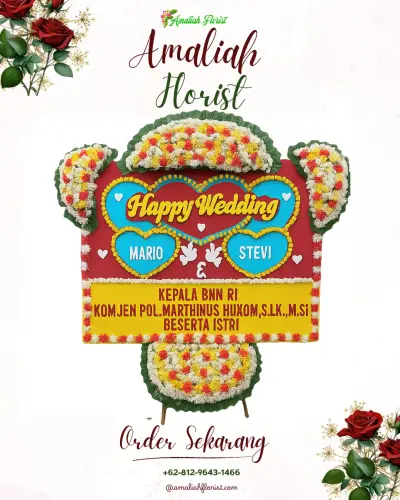 Karangan Papan Bunga Pernikahan di Gumelem Wetan